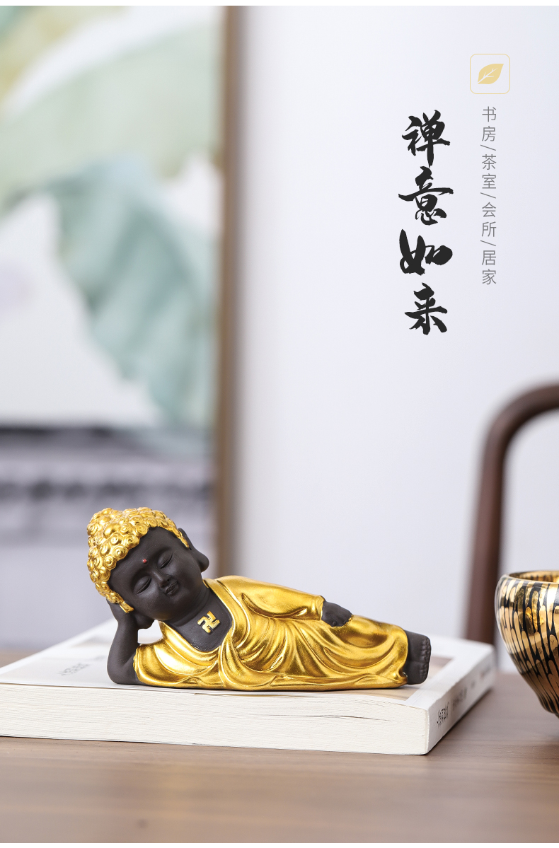 Undressed ore purple sand tea pet paint Buddha furnishing articles can play a ceramic tea set tea sets tea tea accessories home furnishing articles