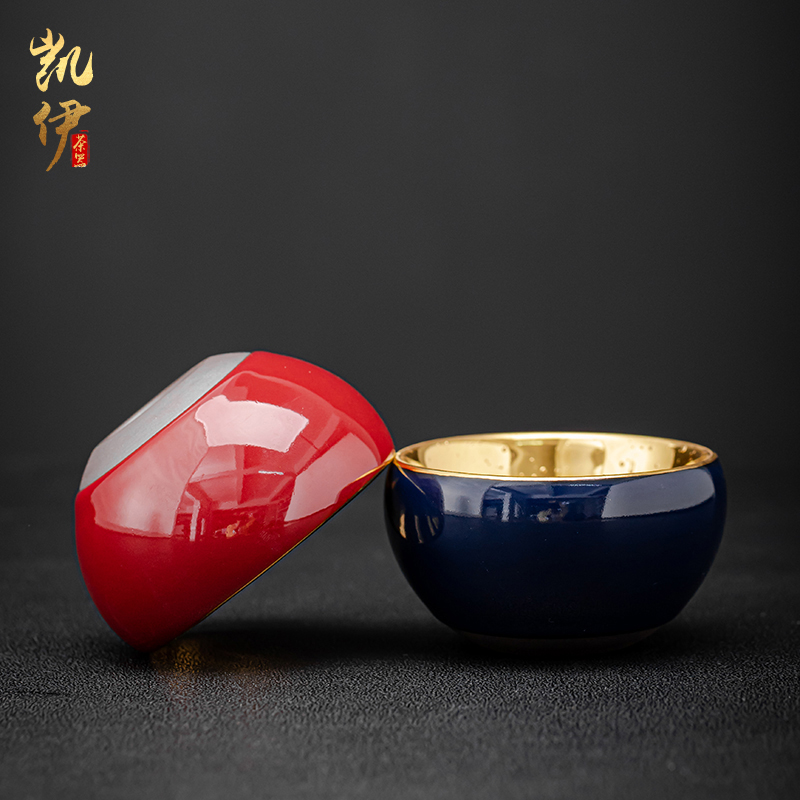 Small bowl of gold cup cup master cup ceramic iron sample tea cup kung fu tea cups jinzhan cup high - grade personal cup