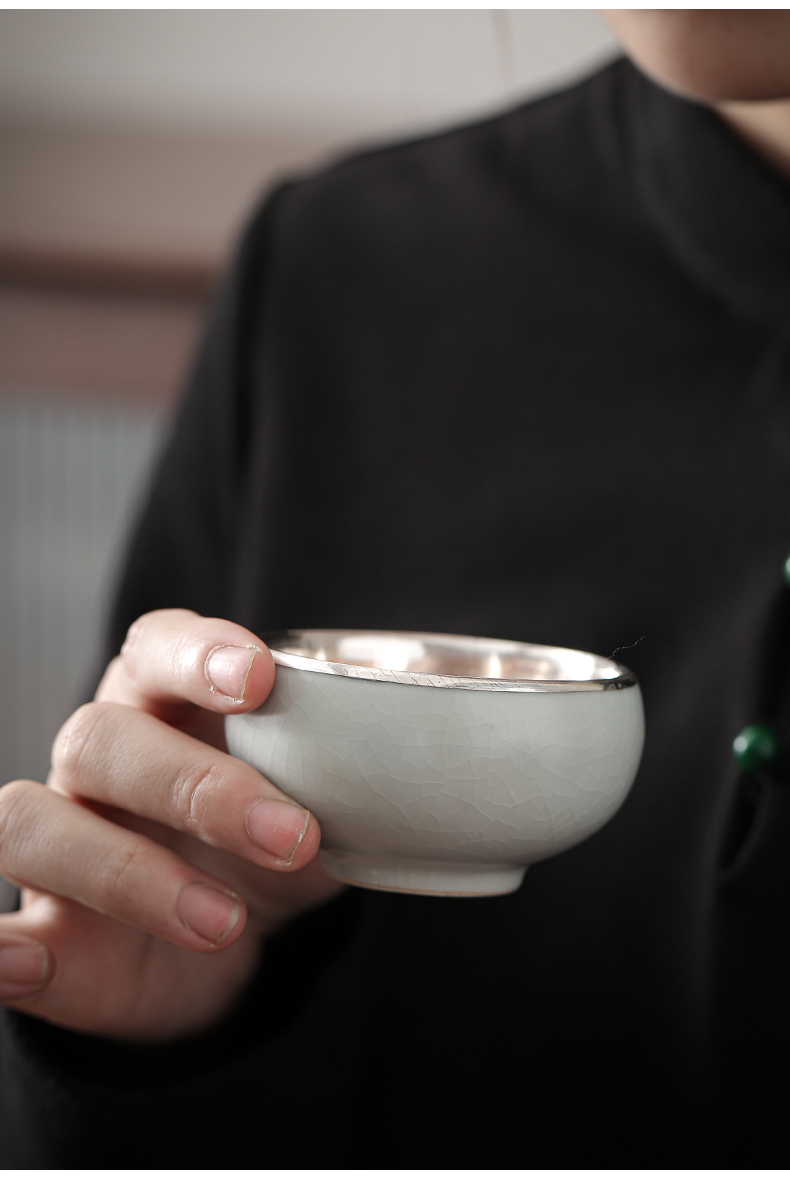 Your up 999 silvering on sample tea cup kunfu tea cups tea cup tea cup of jingdezhen ceramic silver cup