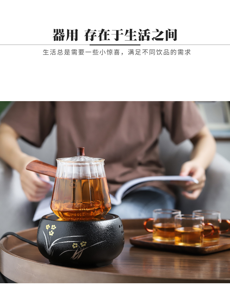 Thickening of the heat - resistant glass tea tea set suit Japanese glass teapot electric TaoLu boiled the teapot tea cup home