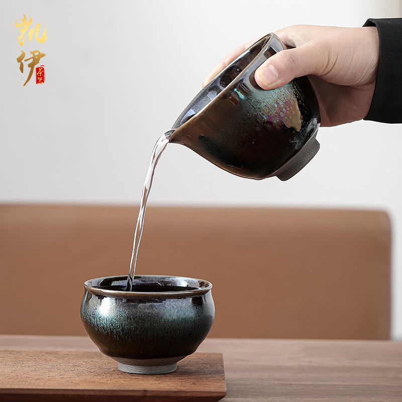 Build colorful light master hand we become fair keller kongfu tea ware temmoku up tire iron ceramic points are cups