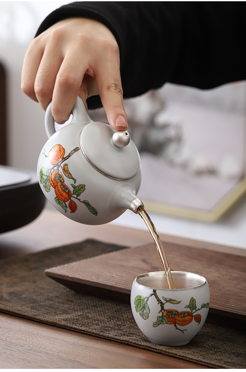 Your up coppering. As silver tea set a pot of two cups of tea can travel tea set jingdezhen ceramic teapot cup silver cup