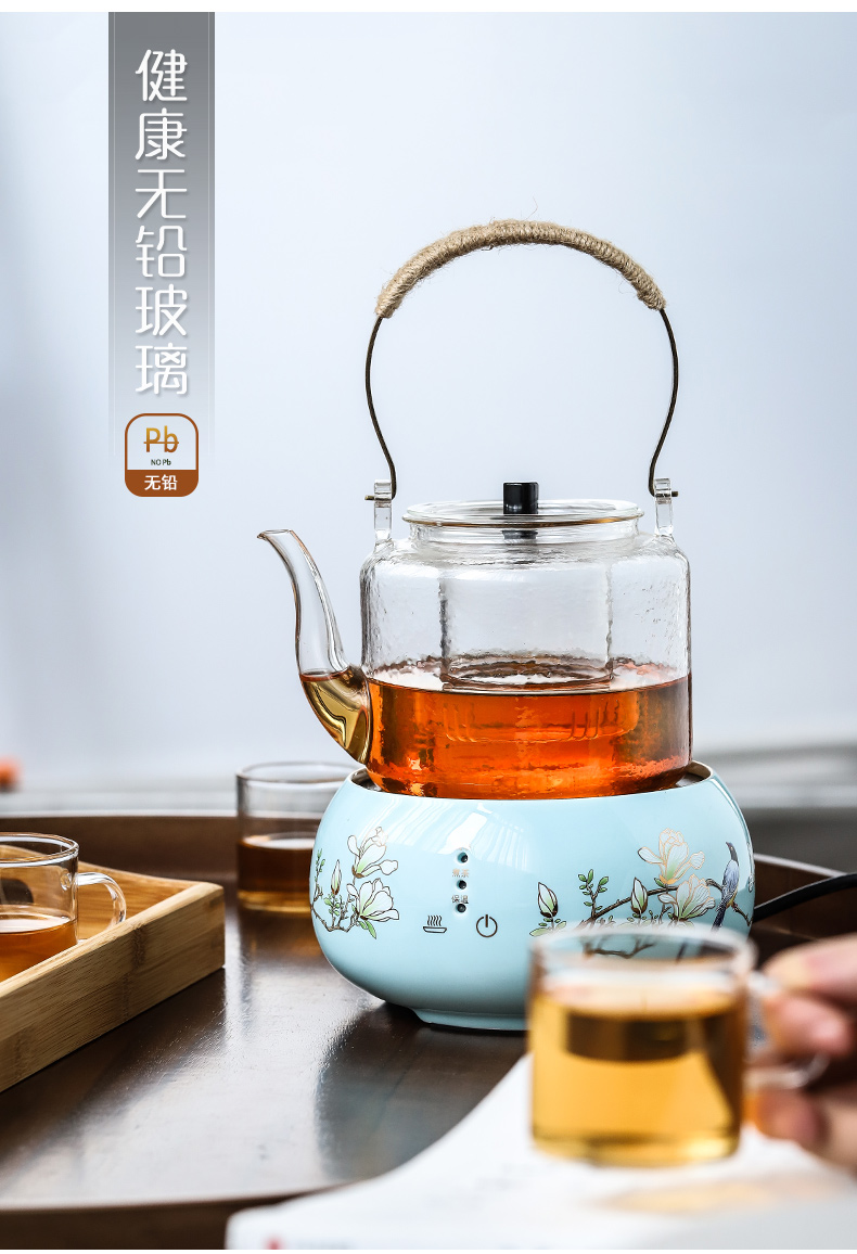 Cooking boil the kettle black tea tea stove'm glass teapot small electric TaoLu household steam boiling tea set