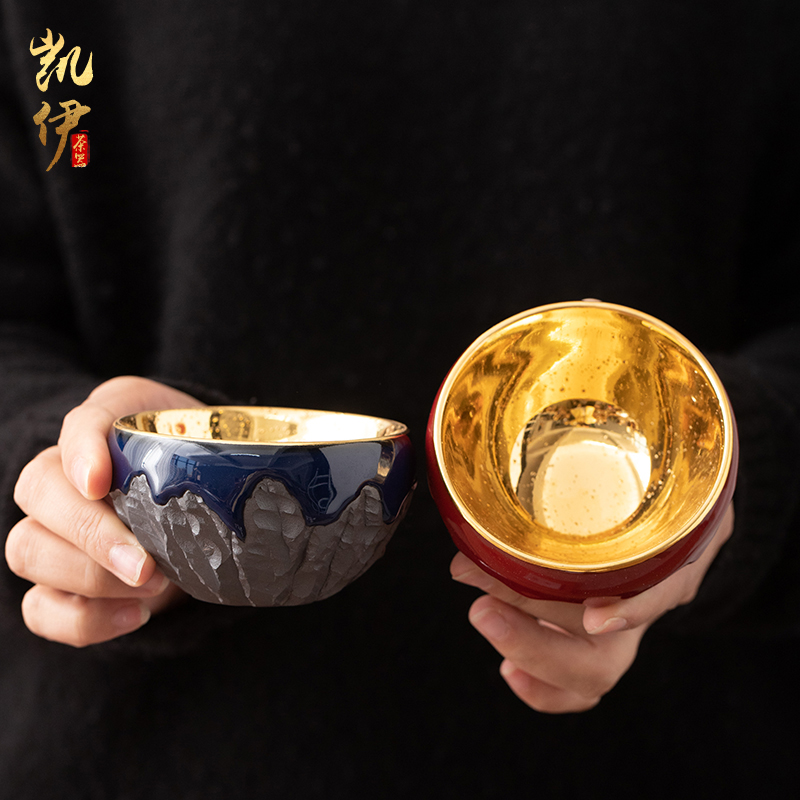 Gold win over a cup of tea master of kung fu tea cups ceramic iron tire sample tea cup high - grade tea cup cup master list