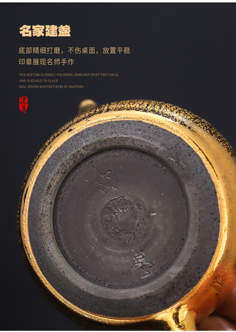 Zeng, Guangxu gold of firewood temmoku built one single pot of ceramic teapot household pure manual ball hole, xi shi pot teapot