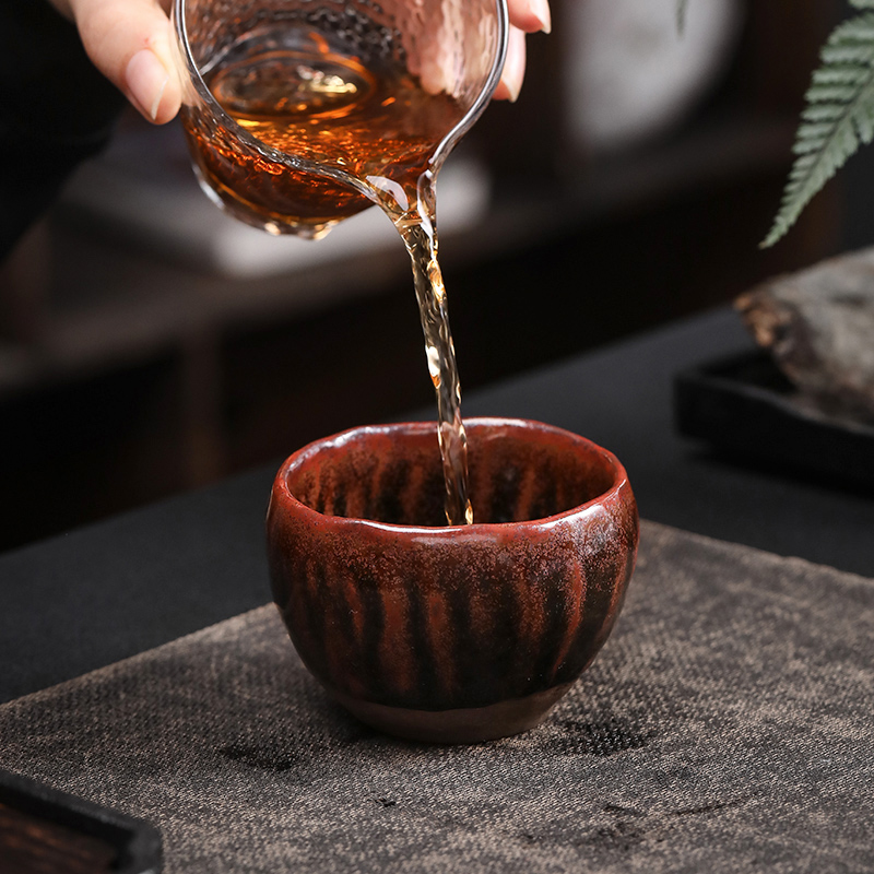 For li into pure manual pull embryo firewood compensated boring cup coarse pottery cups personal single cups of tea cup, ceramic tea set the master