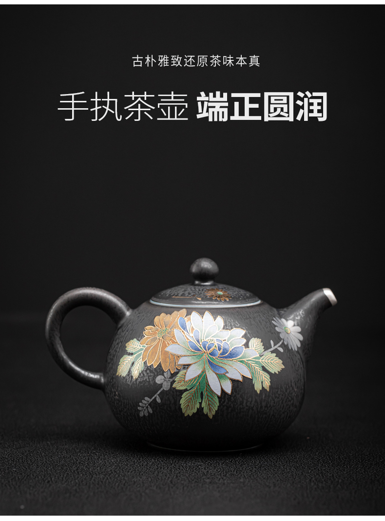 Tasted silver gilding elegant tea set suit household jingdezhen ceramic kung fu tea tea tureen teapot silver cup