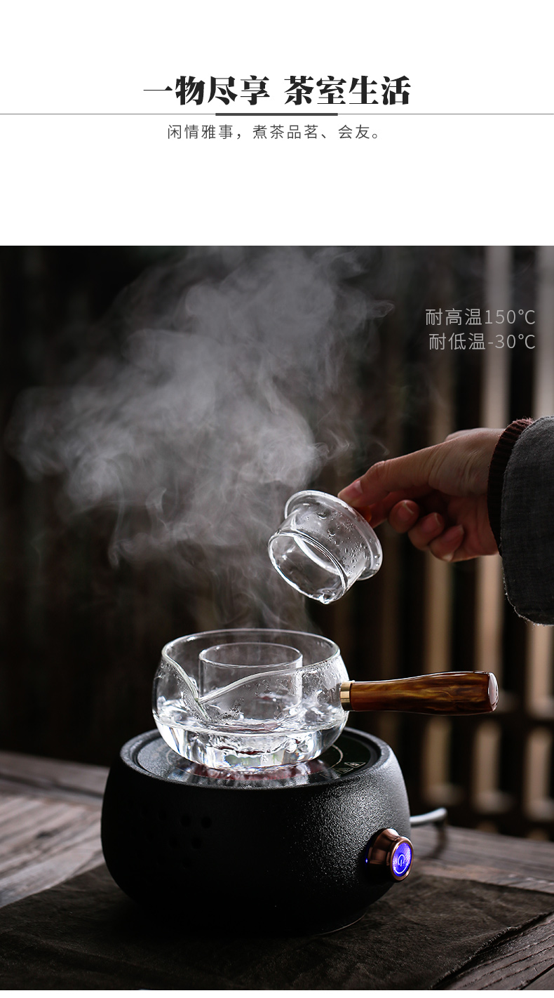 High temperature resistant glass side put the pot with thick black the boiled tea, the electric TaoLu cooking pot kung fu tea tea kettle furnace