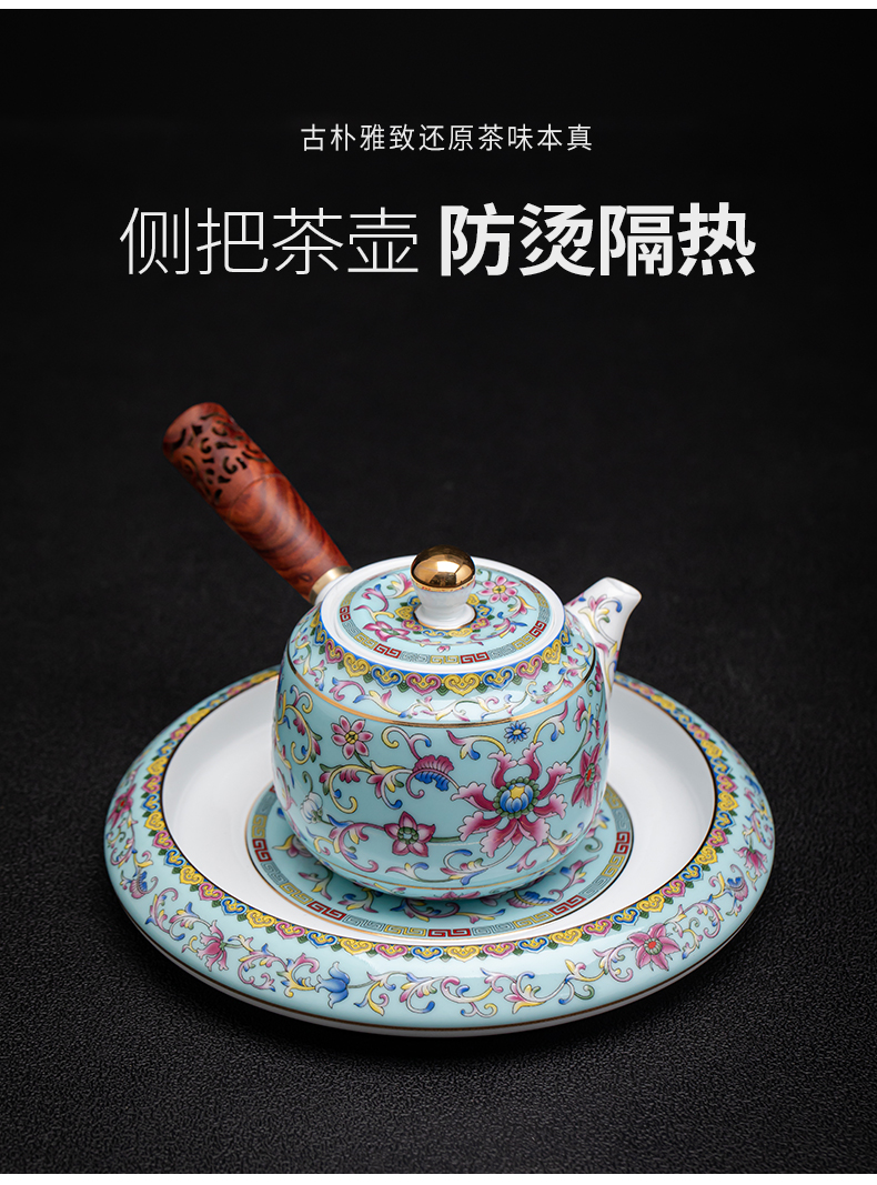 Colored enamel shamrock coppering. As silver, silver cup tea set jingdezhen ceramic kung fu tea tea tea set silver cup