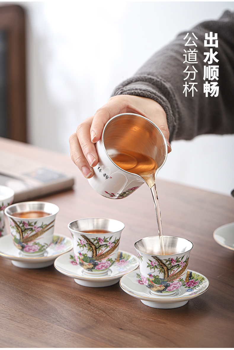 The Future tasted silver gilding kung fu tea sets jingdezhen ceramic tea set silver home office tea tureen gifts