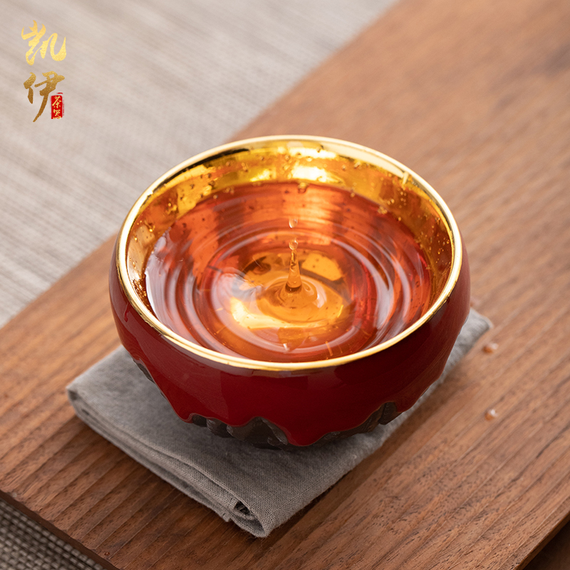 Gold win over a cup of tea master of kung fu tea cups ceramic iron tire sample tea cup high - grade tea cup cup master list