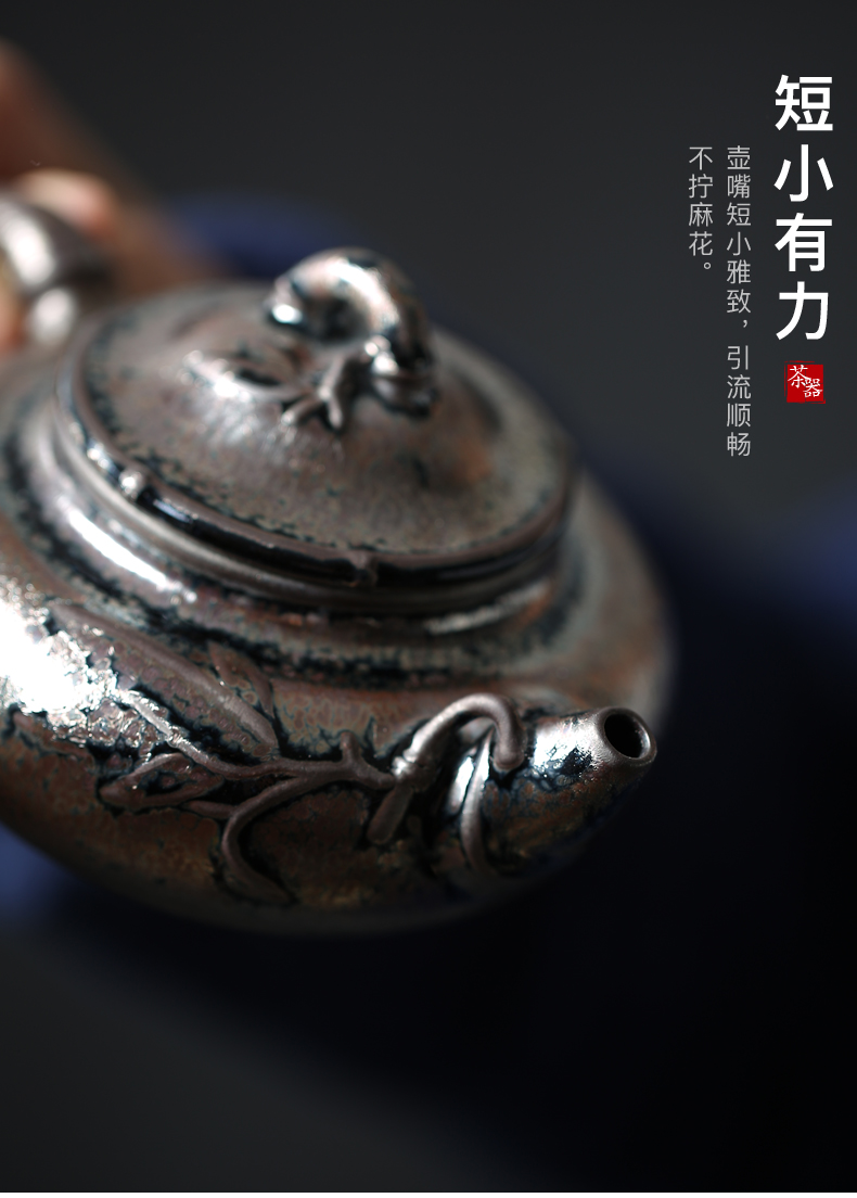 Kate/Zeng Guangxu temmoku up of bamboo pot teapot built manually kung fu tea ceramic teapot