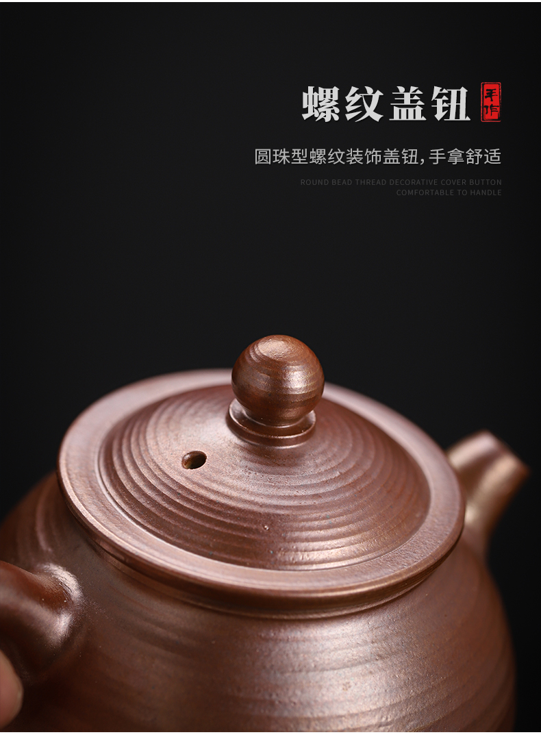 He Zhi, ferial type manual firewood teapot coarse TaoDeZhong pot of restoring ancient ways of household kung fu tea set ceramic filter single pot