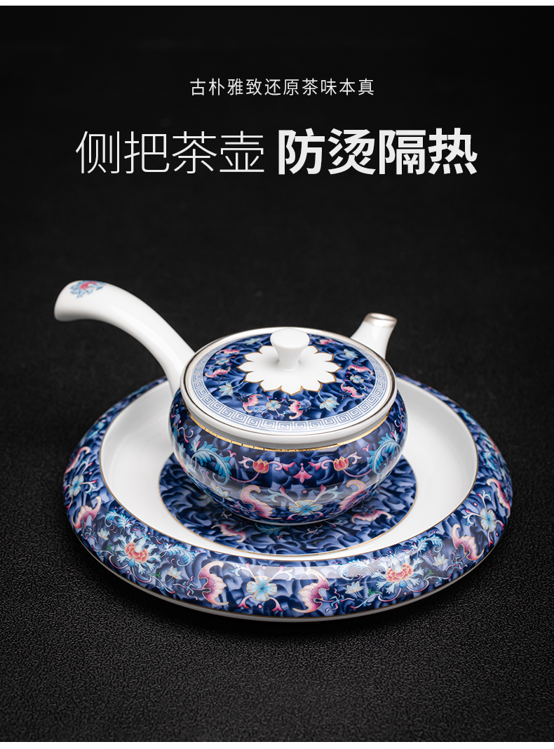 Colored enamel coppering. As silver lotus litres of kung fu tea set silver tureen jingdezhen ceramic tea cup silver cup