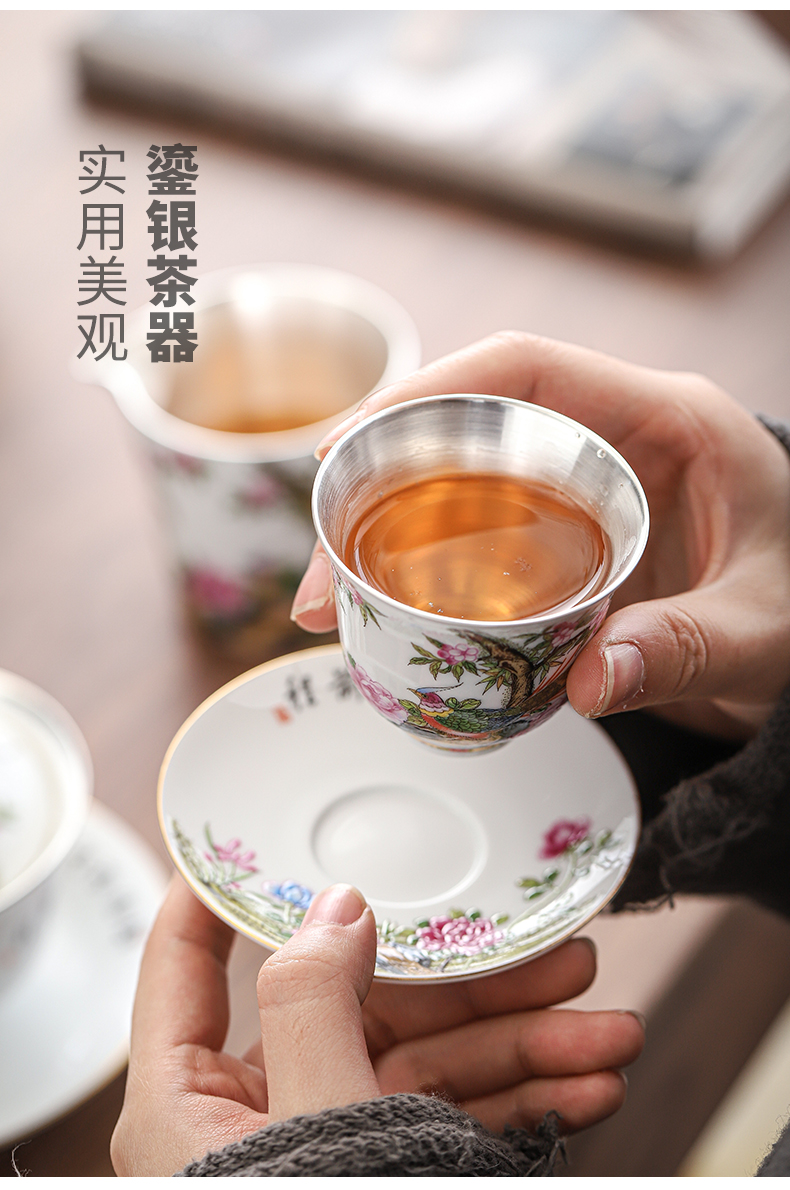 Colored enamel coppering. As silver 999 jingdezhen ceramic fair keller cup points have a cup of tea sea tea tea