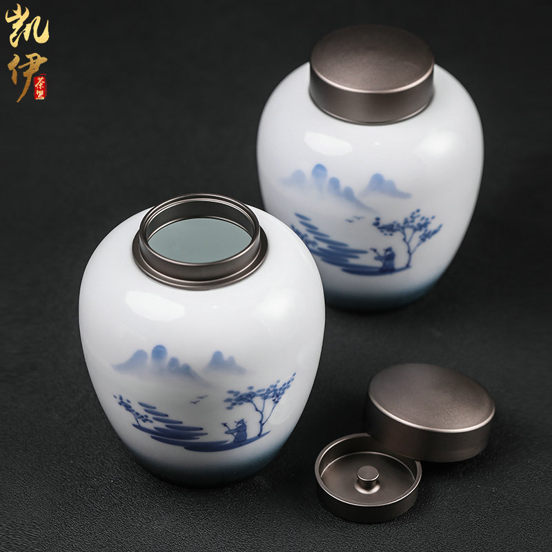 Hand - made up with caddy fixings seal pot home store receives tin cover your up cylinder tea tea box of jingdezhen ceramics