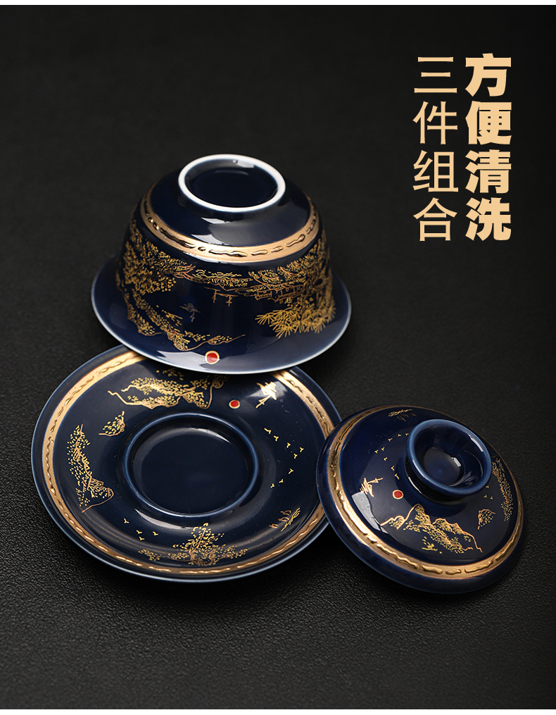 New coppering. As silver colored enamel lazy tea set household jingdezhen ceramic kung fu tea tea tureen the teapot