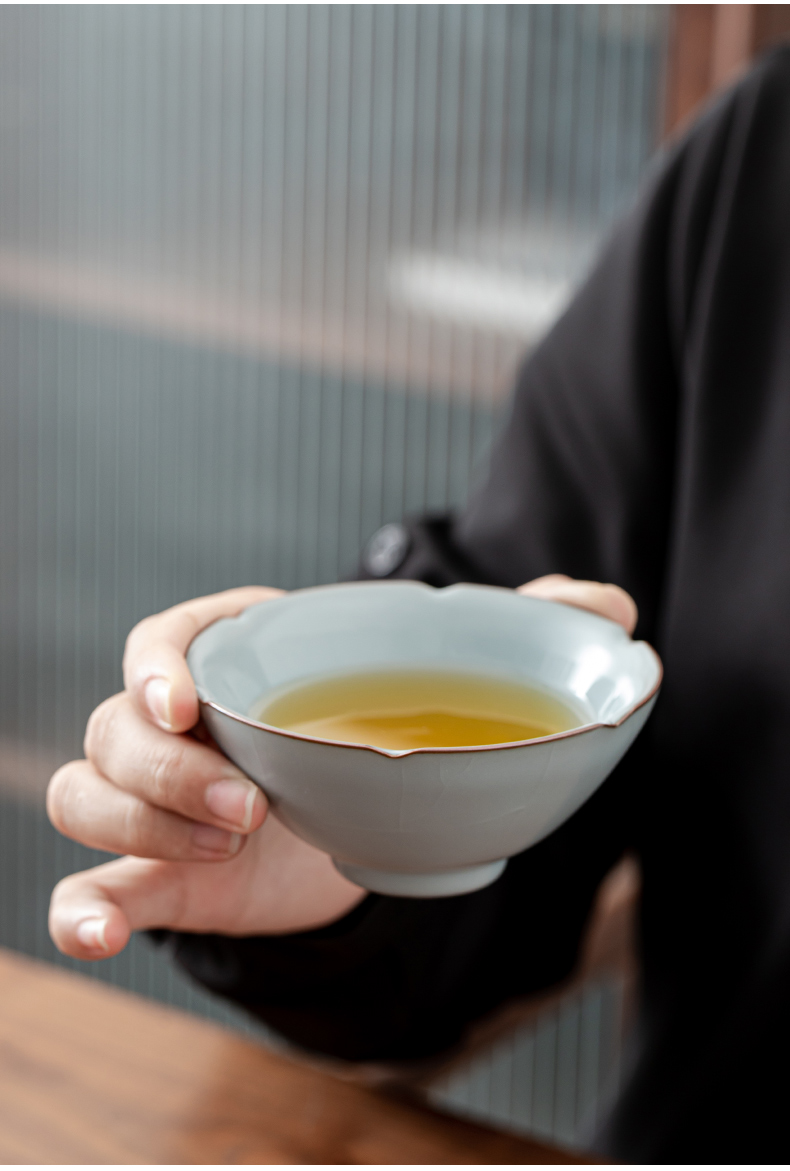 Iron tire your up teacup full manual slicing can raise kung fu tea master cup personal ceramic cup sample tea cup