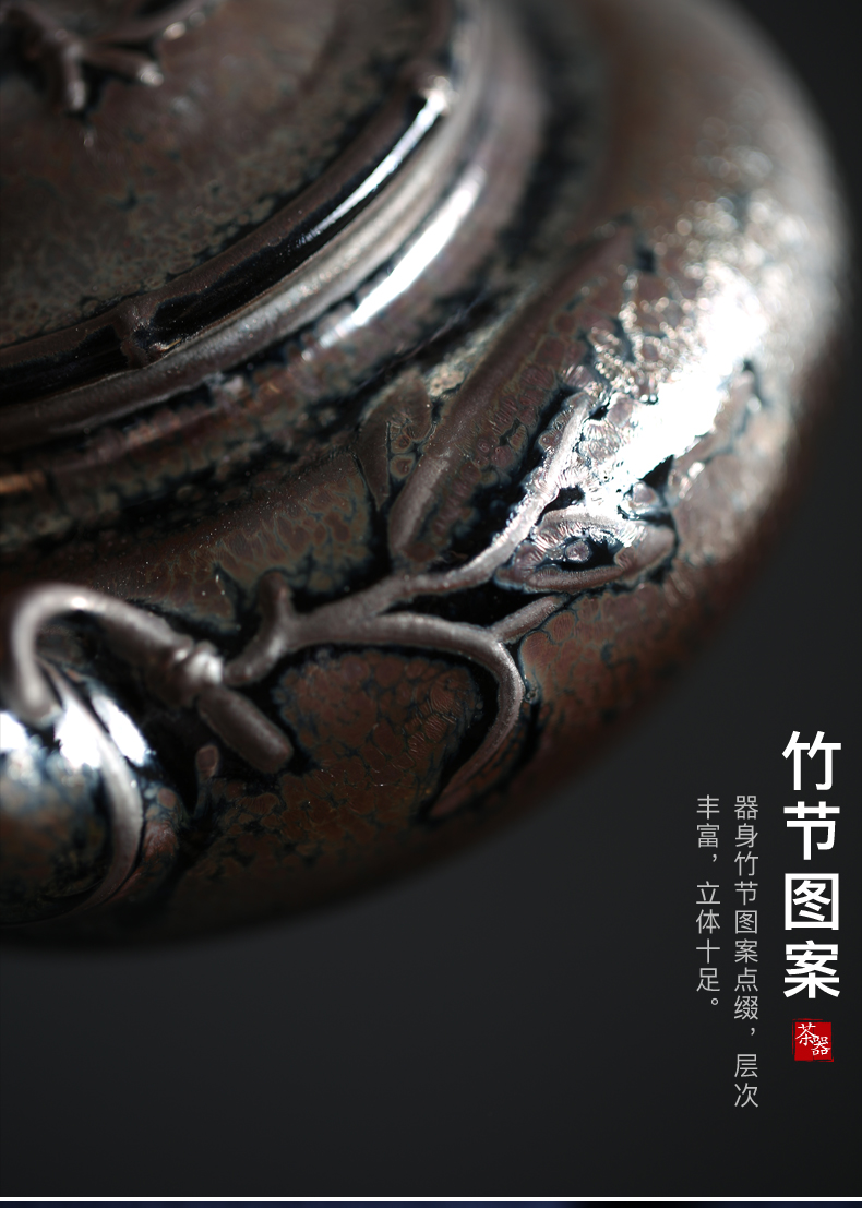 Kate/Zeng Guangxu temmoku up of bamboo pot teapot built manually kung fu tea ceramic teapot