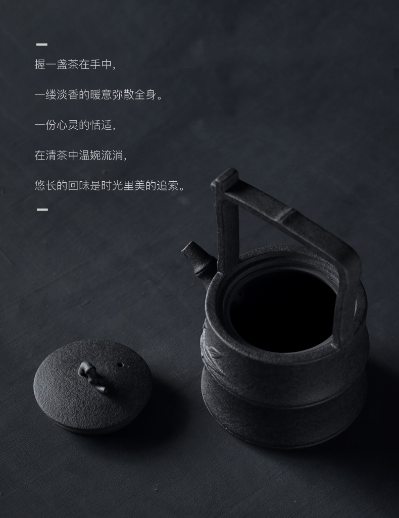 Kay lava rock - cooking kettle black pottery teapot.mute electric teapot girder TaoLu boiled tea, the large capacity