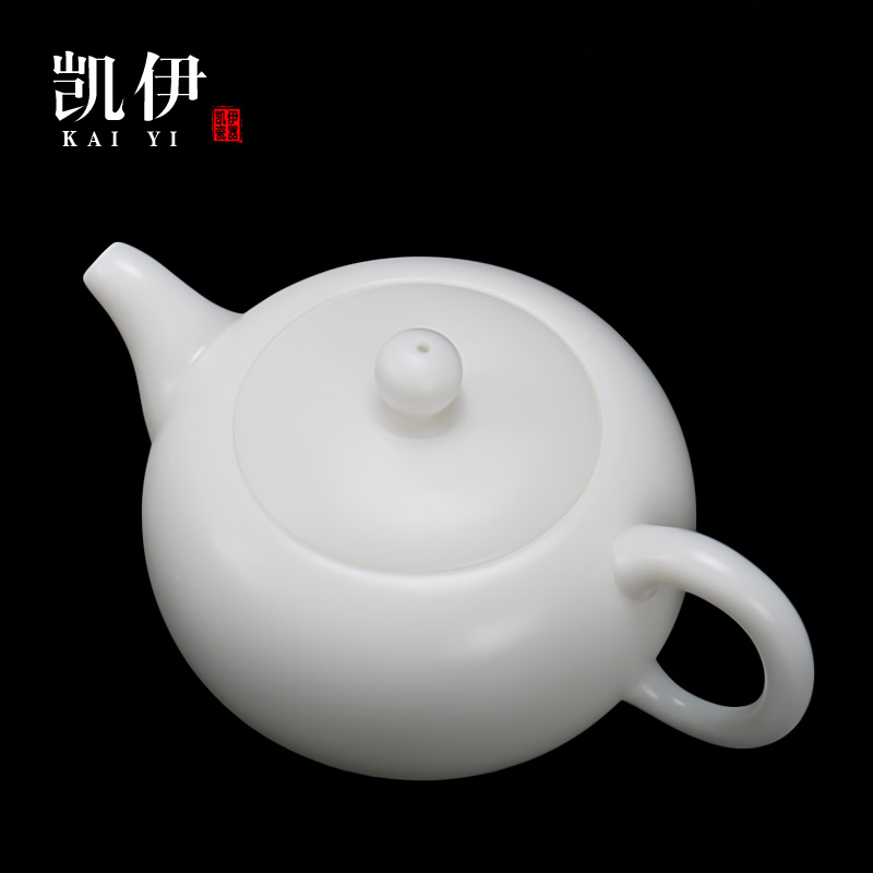 Kate dehua white porcelain craft teapot fu tea pot of kung fu tea set single pot teapot ivory white ceramic household