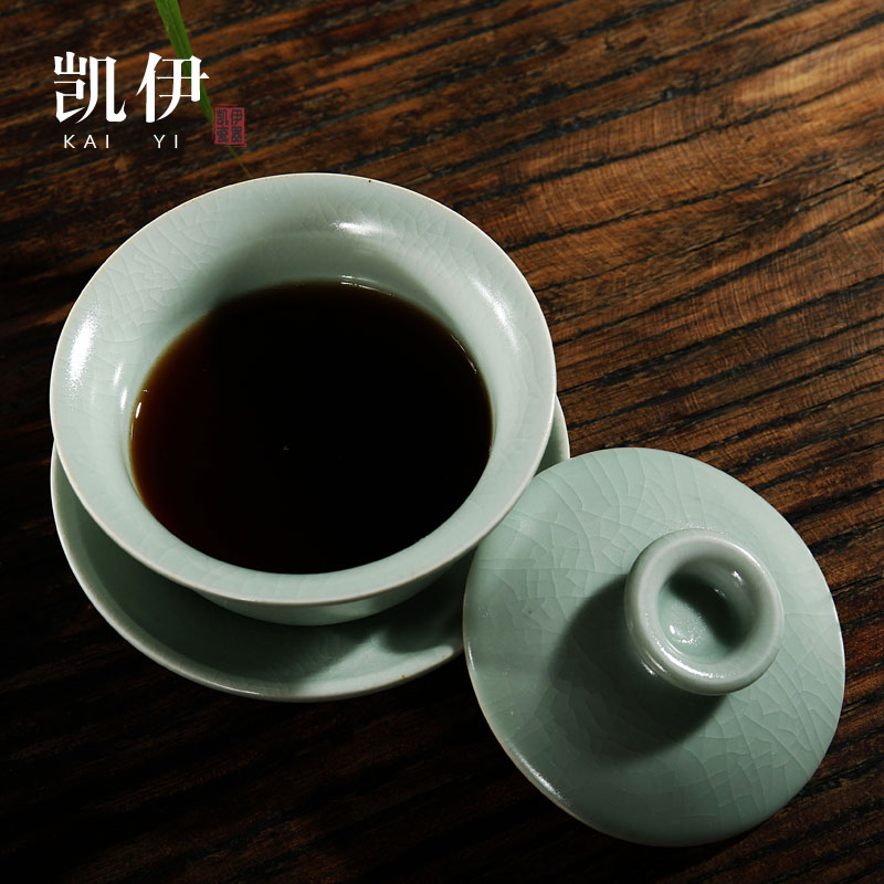 Kate ruzhou your up large tureen tea set three bowl of ceramic kung fu tea set piece make tea can keep your porcelain bowl