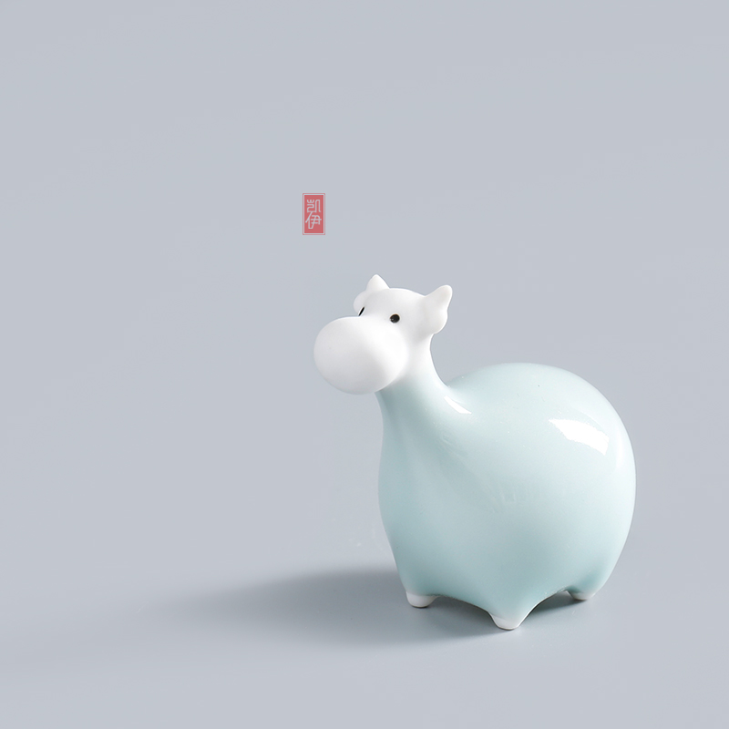 Kay celadon furnishing articles tea tea tea pet zodiac Q version to play chicken horses sheep rabbit cattle "household adornment furnishing articles