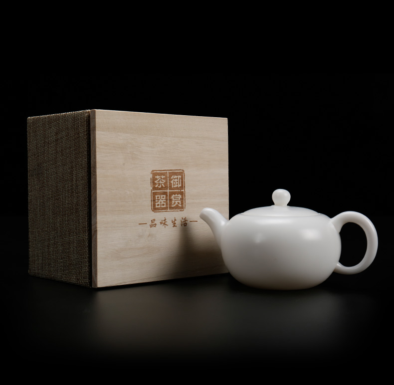 Kate dehua white porcelain craft teapot fu tea pot of kung fu tea set single pot teapot ivory white ceramic household