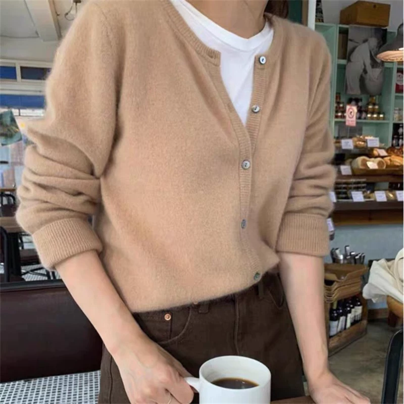 Кардиган, вязаная осенняя куртка, короткий свитер, oversize