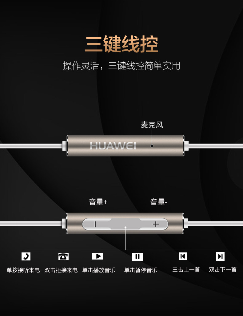 Проводные HiFi наушники 荣耀am115原装半入耳式手机耳机mate9/p9/p10plus/v8/v9/nove2畅 Honor