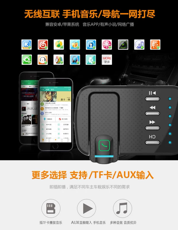 Xe Bluetooth MP3 có tai nghe rảnh tay nghe nhạc cắm điện xe hơi có sạc thuốc lá - Trình phát TV thông minh