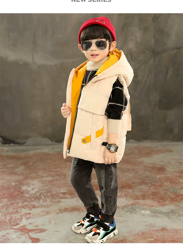 Bé trai xuống áo vest cotton 2020 xuân thu mới áo vest trẻ em trong áo khoác dày bé trai - Áo ghi lê