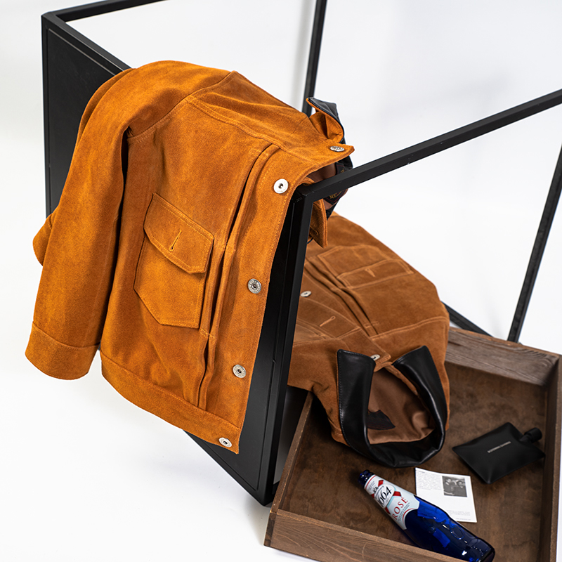 Zhen Zhen one thousand Yan Electing Heavy Industry 2kg Head-layer Anti-suede Yellow Niu Pax American Palaegenuine Leather Leather Clothing Jacket