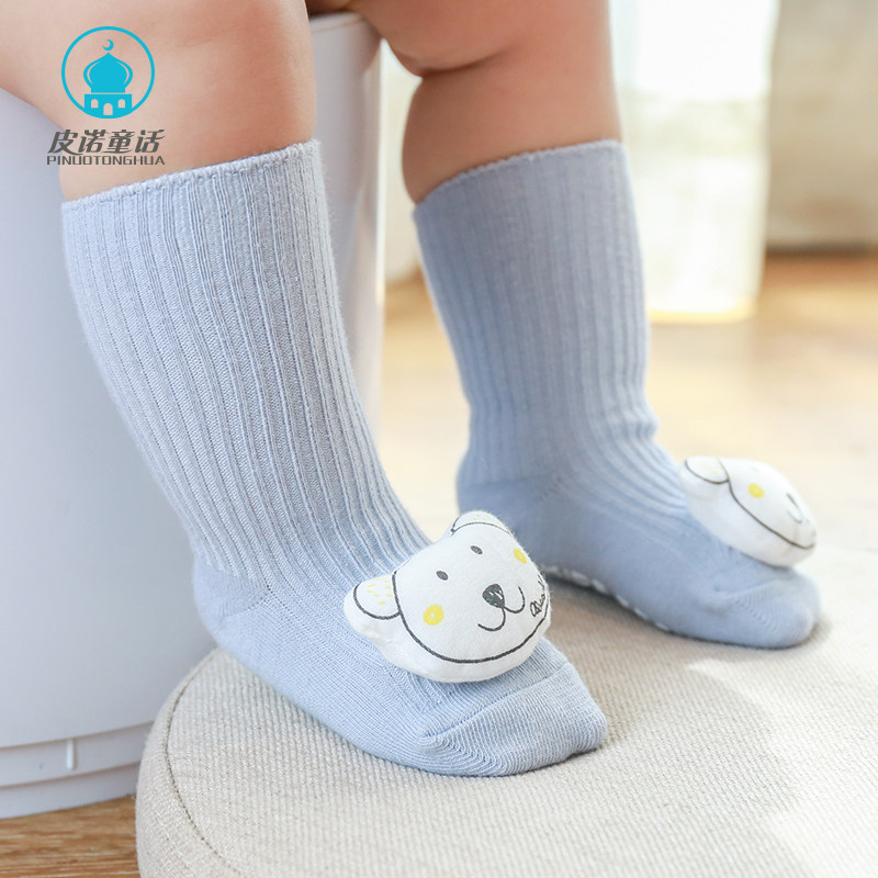 Children Socks Autumn Winter Pure Cotton Newborn Baby Flooring Socks Indoor Non-slip Soft Bottom Male And Female Midcylinder Paparazzi Socks