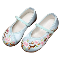 Hanfu shoes girls Chinese style childrens embroidered shoes ethnic antique baby costume old Beijing small cloth shoes summer