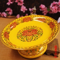 Buddhist Buddha Hall for fruit plate tribute ceramic lotus flower supply plate fruit pot for fruit plate God of wealth to attract wealth for the Buddha platform