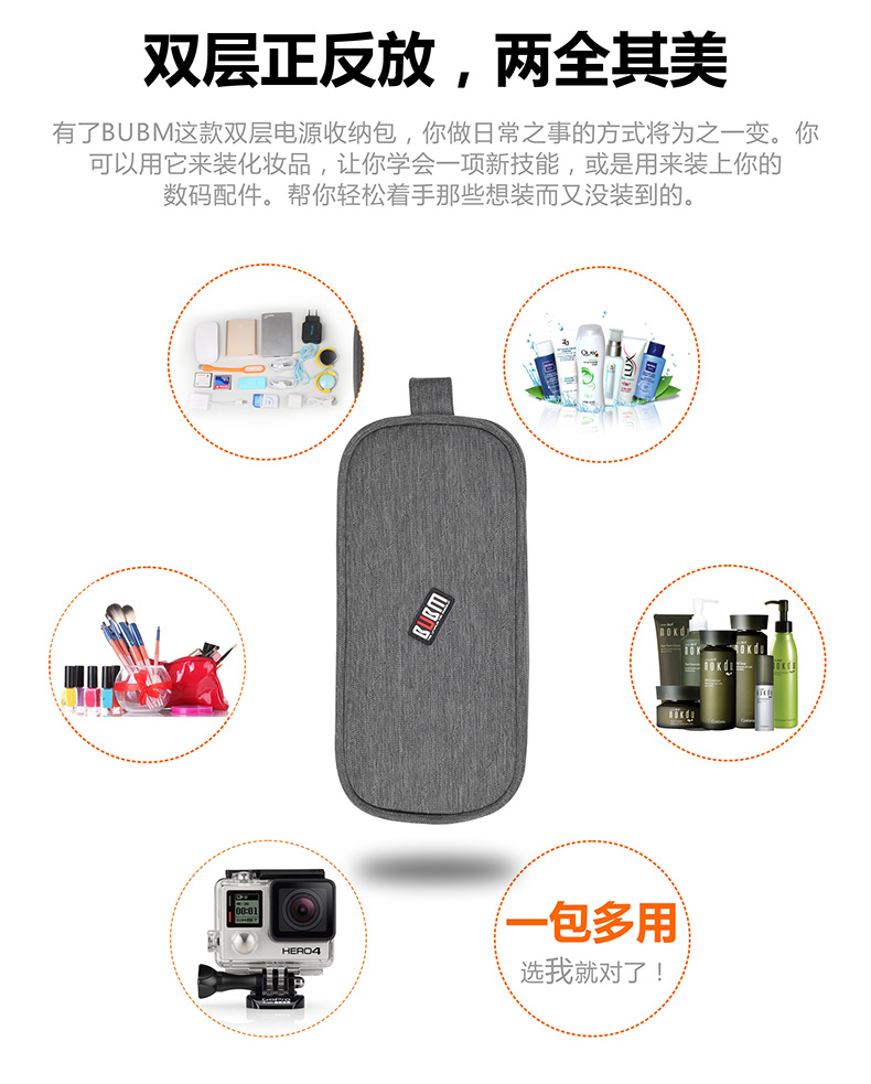 Bubm lưu trữ kỹ thuật số túi lưu trữ hộp lưu trữ tai nghe dữ liệu cáp lưu trữ túi sạc kho đĩa cứng di động - Lưu trữ cho sản phẩm kỹ thuật số bao đựng tai nghe airpods