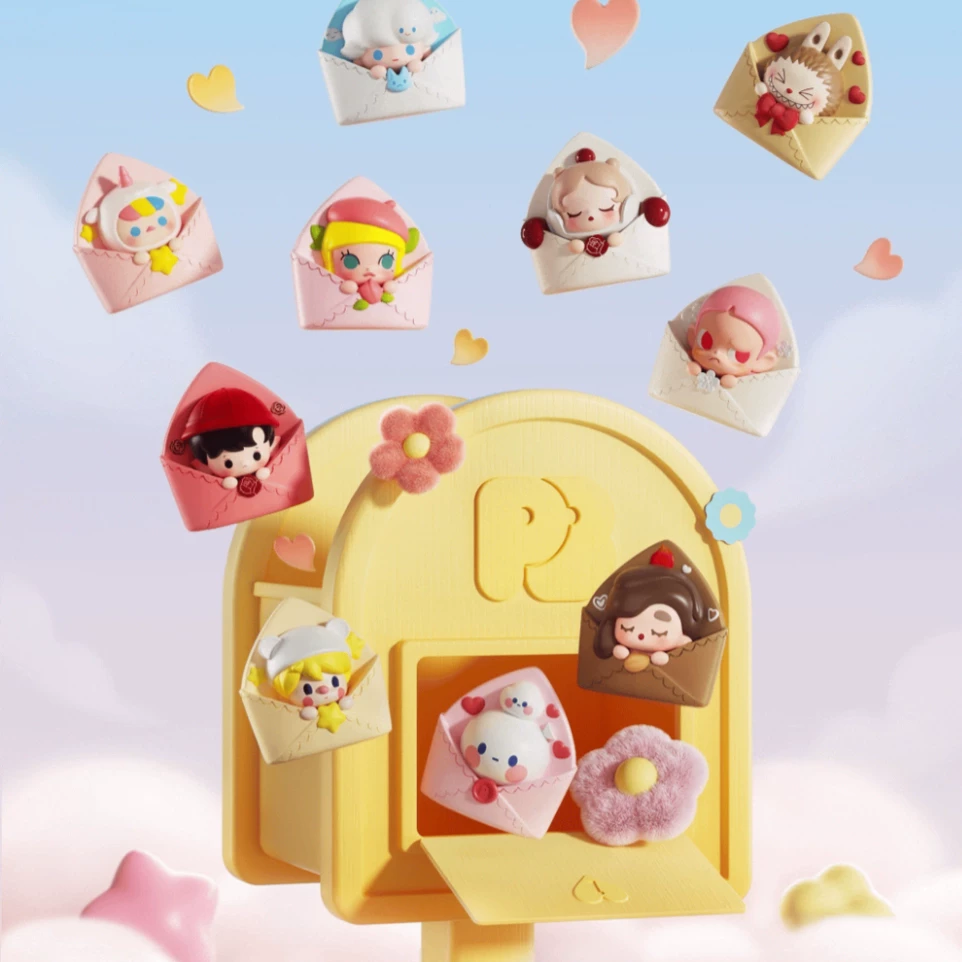 Плюшевая кукла Bubble Mate Pop Bean из серии искренних любовных писем к Дню Святого Валентина, лимитированная мини-кукла-неваляшка