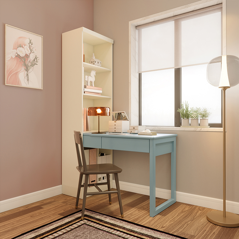 Nordic light luxury children's desk boy girl teenager children's room multi-functional desk bookcase integrated study table