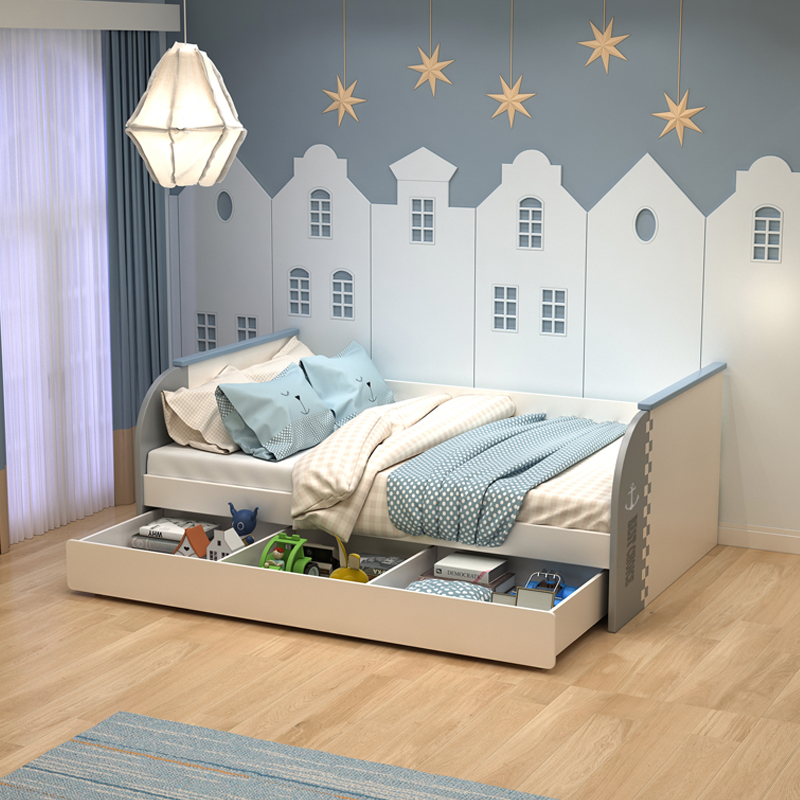 Nordic children's bed boy teenagers with drawers Children's house furniture combination suit children bed linen beds 1 2