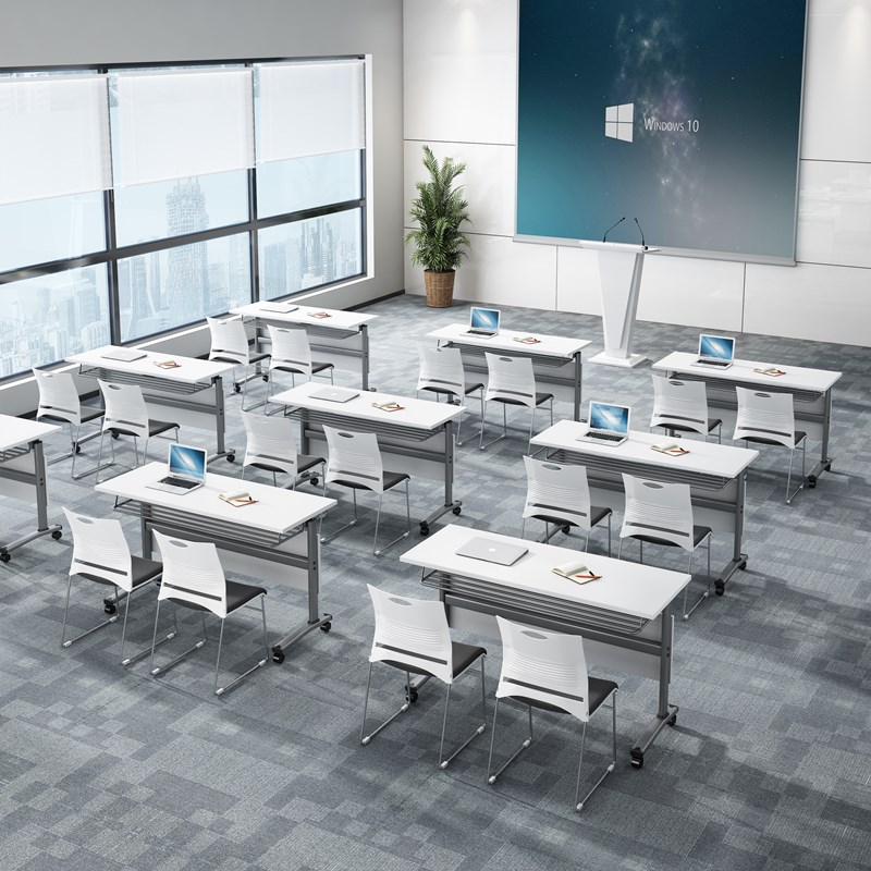 Folding table and chair combination splicing conference table training long table double foldable table desk activity mobile desk