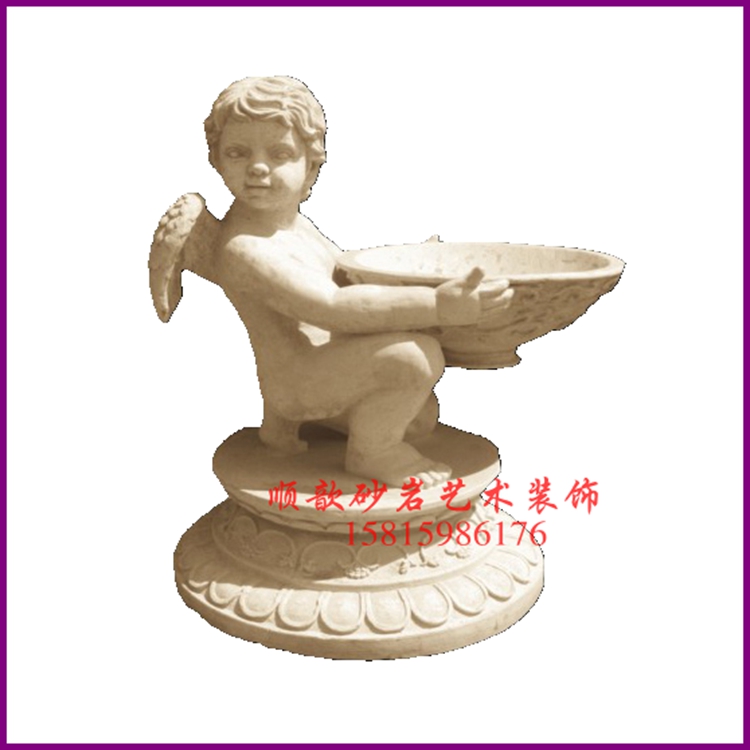 Shunxin Sandstone Background Wall Relief Villa Courtyard Flowers Bowl Xuanguan gangway Hotel hall Swaying Pieces Angel Flowerpots