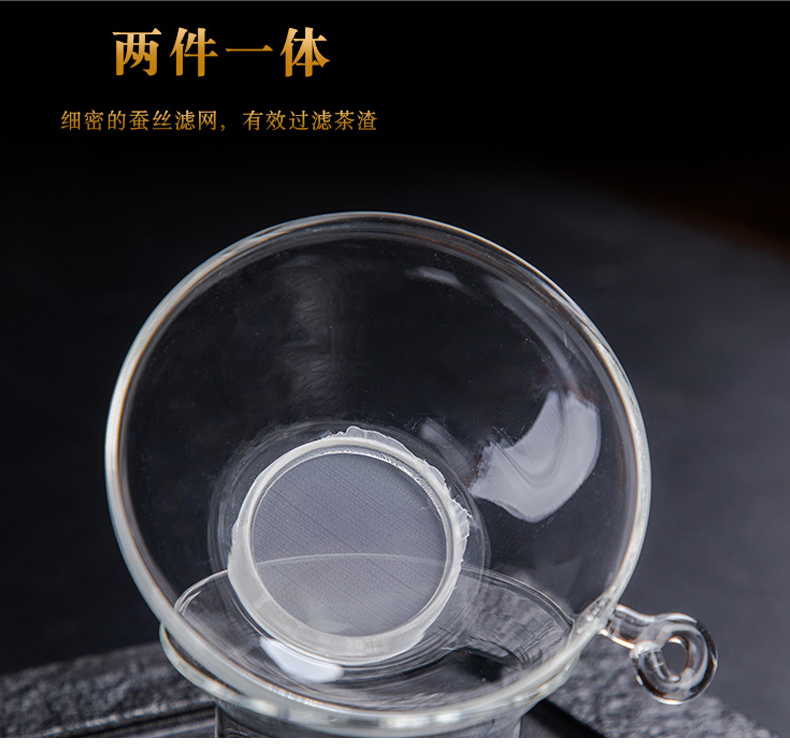 Transparent glass tea set suit small household teapot tea cup set of heat resisting Japanese contracted kung fu tea accessories