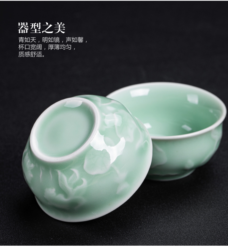 Fit the semi - automatic tea set suit family fortunes lazy blunt tea white porcelain teacup kung fu tea pot