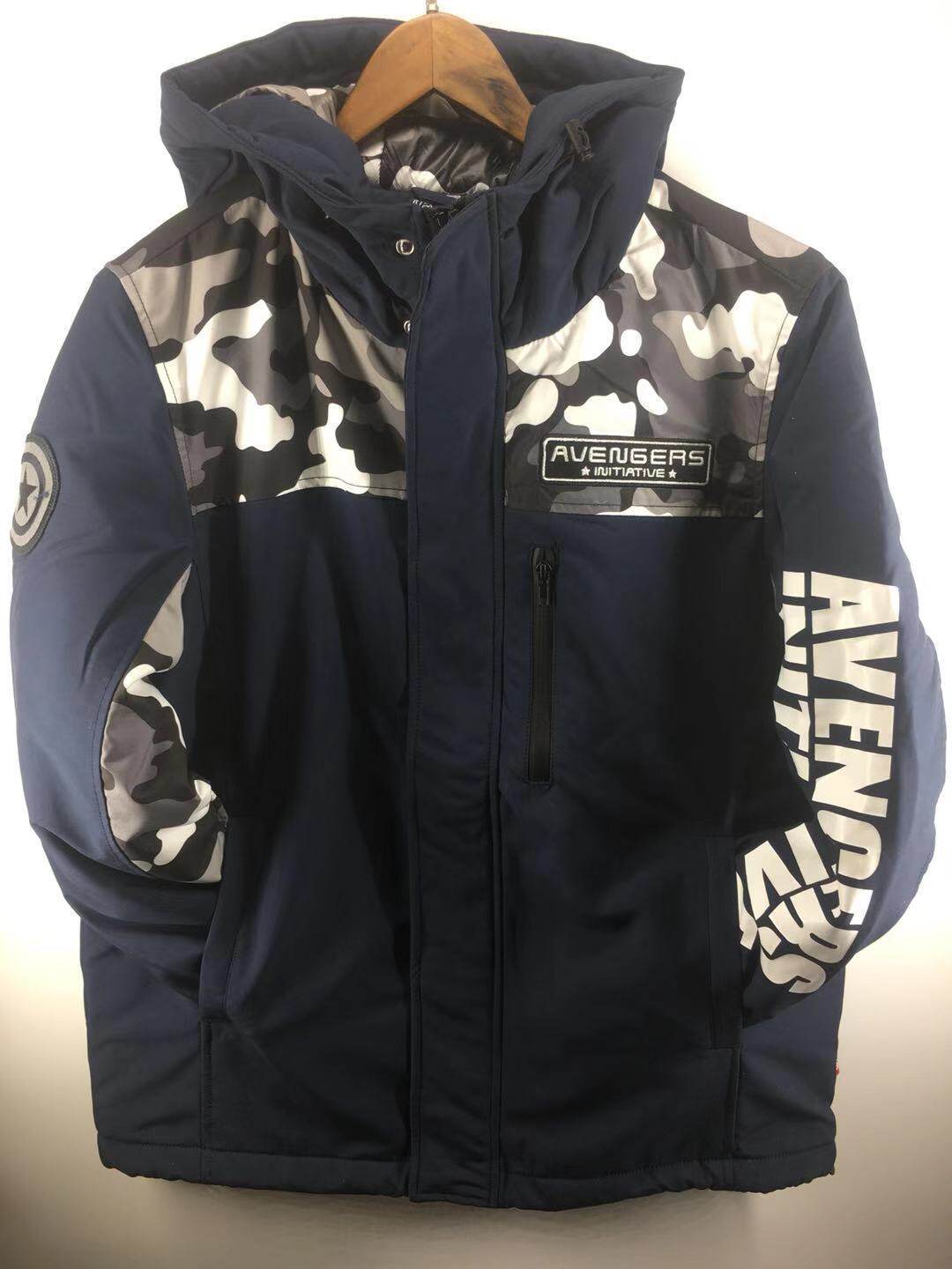 Winter Men's Warm Thick Cotton Cotton Metersbonwe Stitching Windproof Hooded Cotton Cotton Men's Cotton Cotton