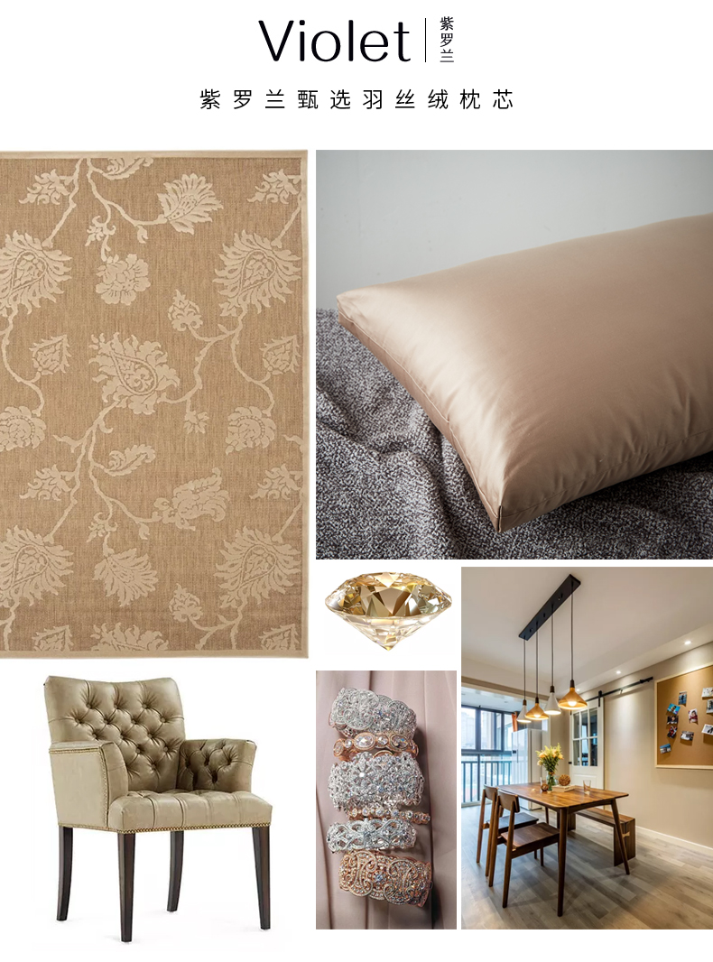 Violet 60 Tribute satin dài bông chủ yếu gối bông nhung gối khách sạn năm sao gối lõi cổ gối - Gối gối chữ u cao su non