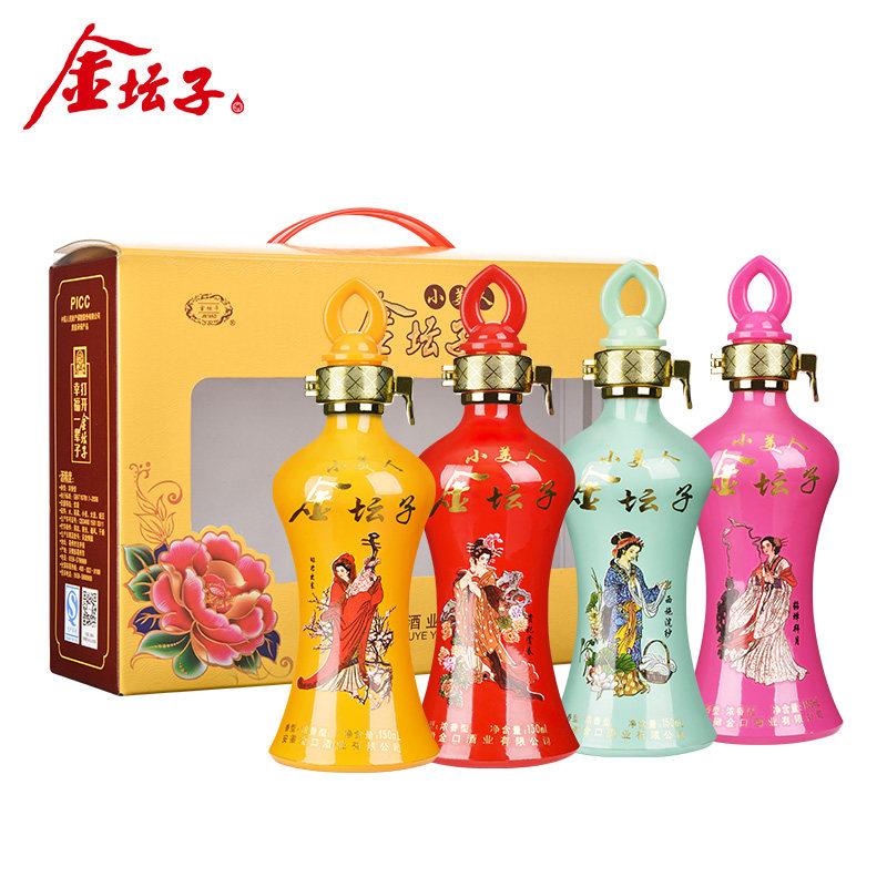 安徽古井镇 金坛子 四小美人 42度浓香型白酒 150ml*4瓶礼盒装 天猫优惠券折后￥24包邮（￥99-75）