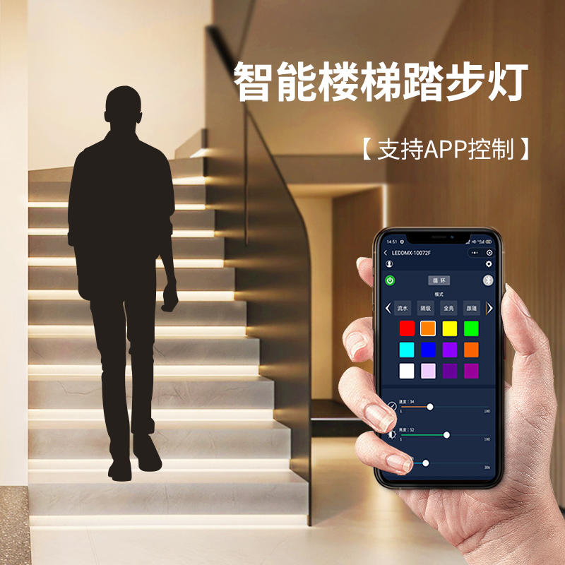 AUCIS Red Staircase Steps Stretch Lights Stretch Intelligent Induction Lighting Avenue Hiding Tracewalk Randing Horse Stream Lights