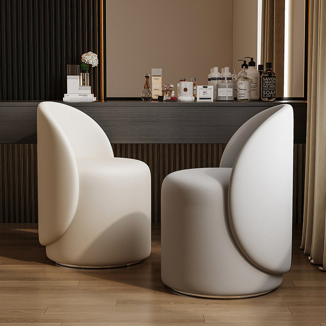 Makeup stool, light luxury and high-end home chair, girl's bedroom dresser special stool, cloakroom rotating round stool, bed sheet pull cart