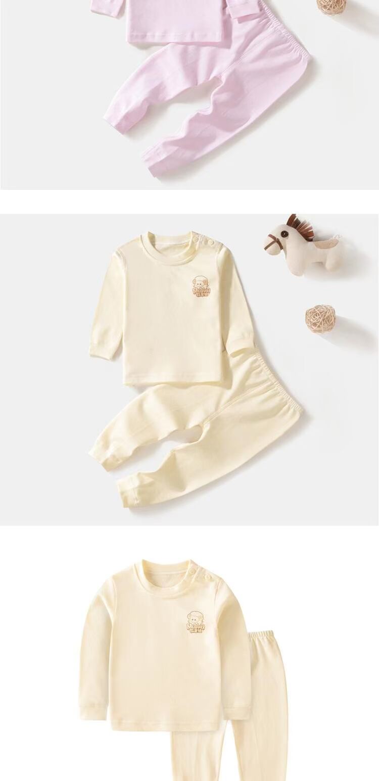 Bộ đồ lót trẻ em cotton nam và nữ quần áo trẻ em mùa thu đồ ngủ trẻ em 0-1 tuổi Quần áo sơ sinh mùa xuân và mùa thu đồ ngủ đáng yêu cho bé